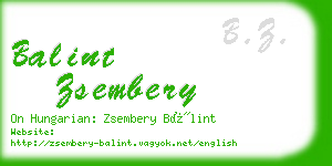 balint zsembery business card